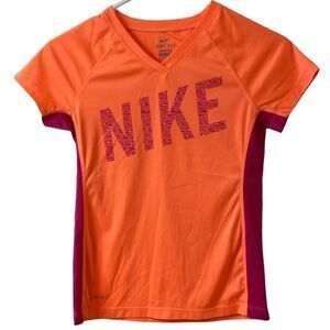 Nike Dri-Fit Short Sleeve Shirt Orange/Purple